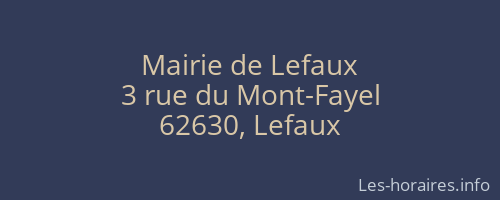Mairie de Lefaux