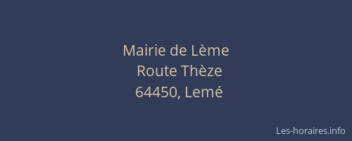 Mairie de L&egrave;me