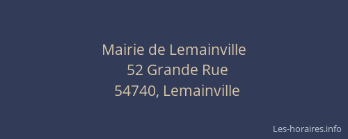 Mairie de Lemainville