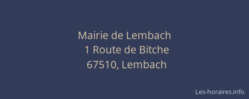 Mairie de Lembach