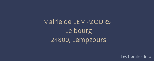 Mairie de LEMPZOURS