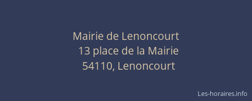 Mairie de Lenoncourt