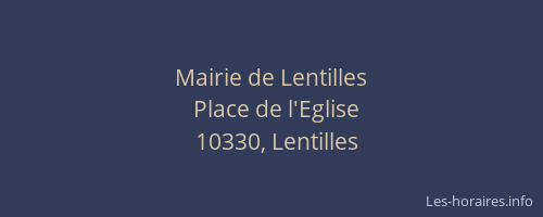 Mairie de Lentilles