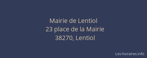 Mairie de Lentiol