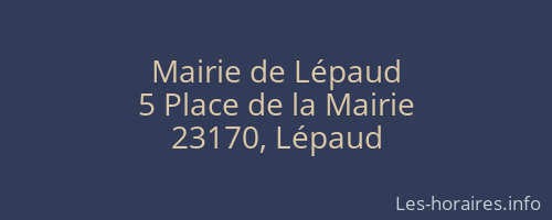 Mairie de Lépaud