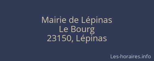 Mairie de Lépinas