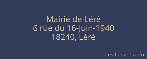 Mairie de Léré