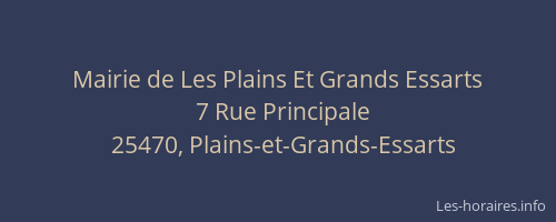 Mairie de Les Plains Et Grands Essarts