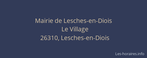Mairie de Lesches-en-Diois