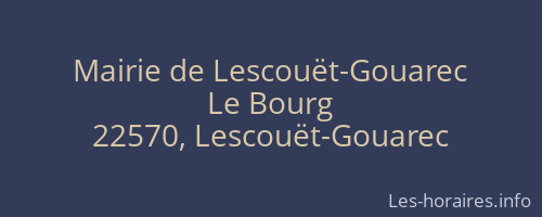 Mairie de Lescouët-Gouarec