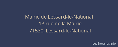 Mairie de Lessard-le-National