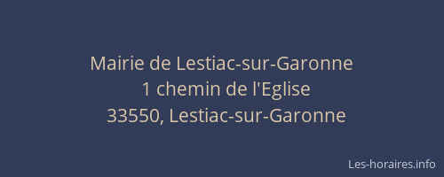 Mairie de Lestiac-sur-Garonne