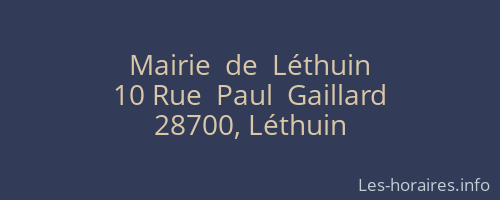 Mairie  de  Léthuin