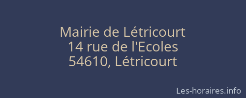 Mairie de Létricourt
