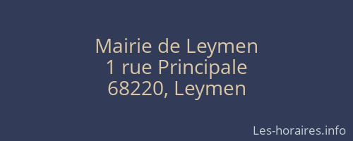 Mairie de Leymen