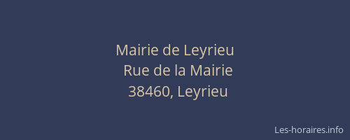 Mairie de Leyrieu