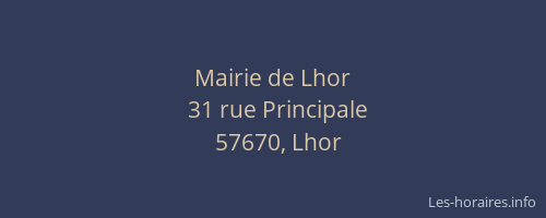 Mairie de Lhor