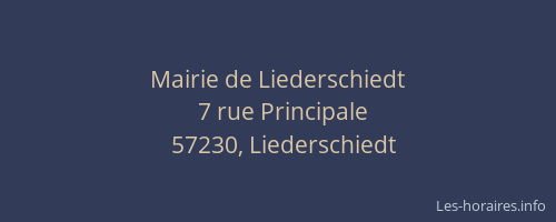 Mairie de Liederschiedt