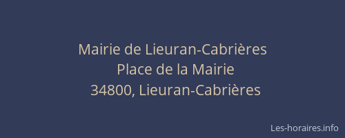 Mairie de Lieuran-Cabrières
