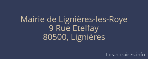Mairie de Lignières-les-Roye