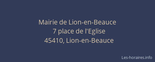 Mairie de Lion-en-Beauce