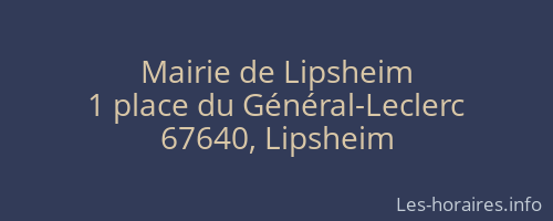 Mairie de Lipsheim