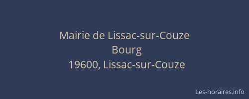 Mairie de Lissac-sur-Couze