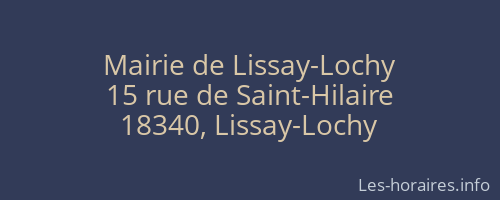 Mairie de Lissay-Lochy