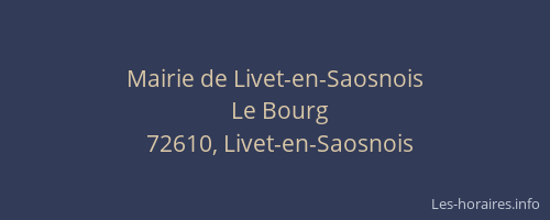 Mairie de Livet-en-Saosnois
