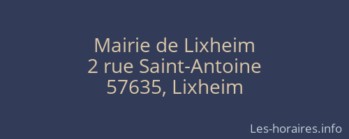 Mairie de Lixheim