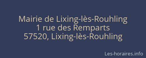 Mairie de Lixing-lès-Rouhling