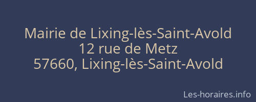 Mairie de Lixing-lès-Saint-Avold