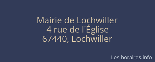 Mairie de Lochwiller