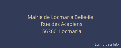 Mairie de Locmaria Belle-&icirc;le
