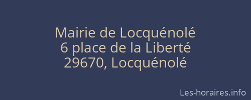 Mairie de Locquénolé