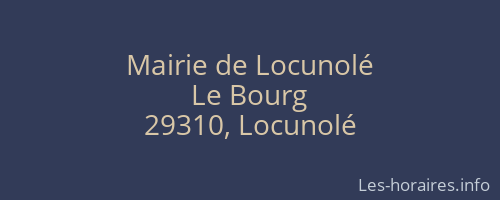 Mairie de Locunolé