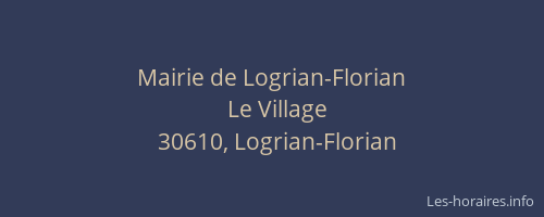 Mairie de Logrian-Florian