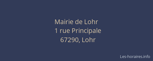 Mairie de Lohr