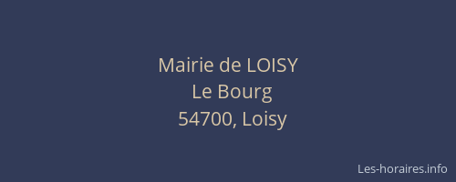 Mairie de LOISY