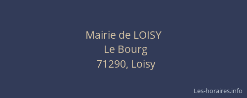 Mairie de LOISY