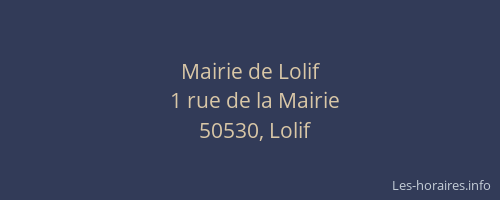 Mairie de Lolif