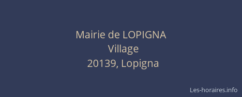 Mairie de LOPIGNA