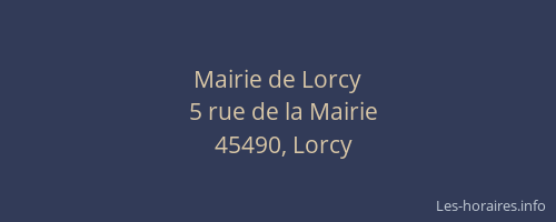 Mairie de Lorcy