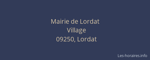 Mairie de Lordat