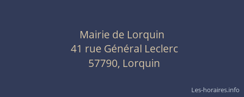 Mairie de Lorquin