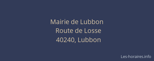 Mairie de Lubbon