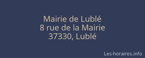 Mairie de Lublé