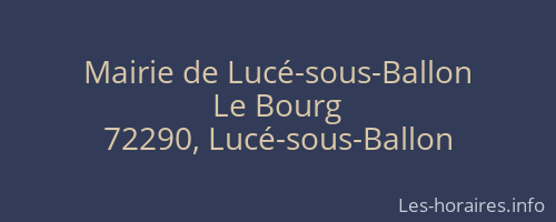 Mairie de Lucé-sous-Ballon