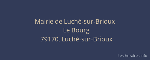 Mairie de Luch&eacute;-sur-Brioux