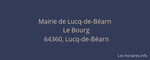 Mairie de Lucq-de-B&eacute;arn